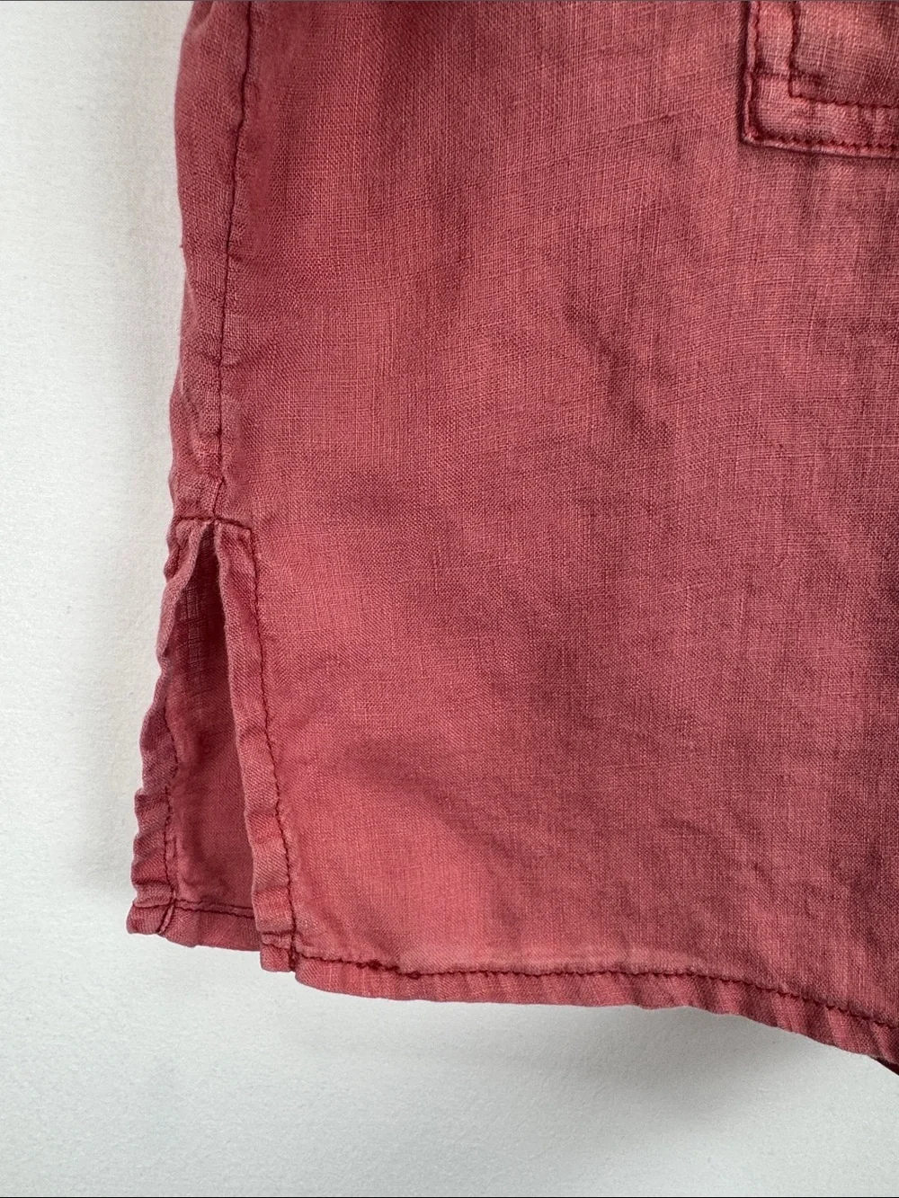 Pilcro Anthropologie Linen Button Front Puff Sleeve Blouse Dusty Rose Small